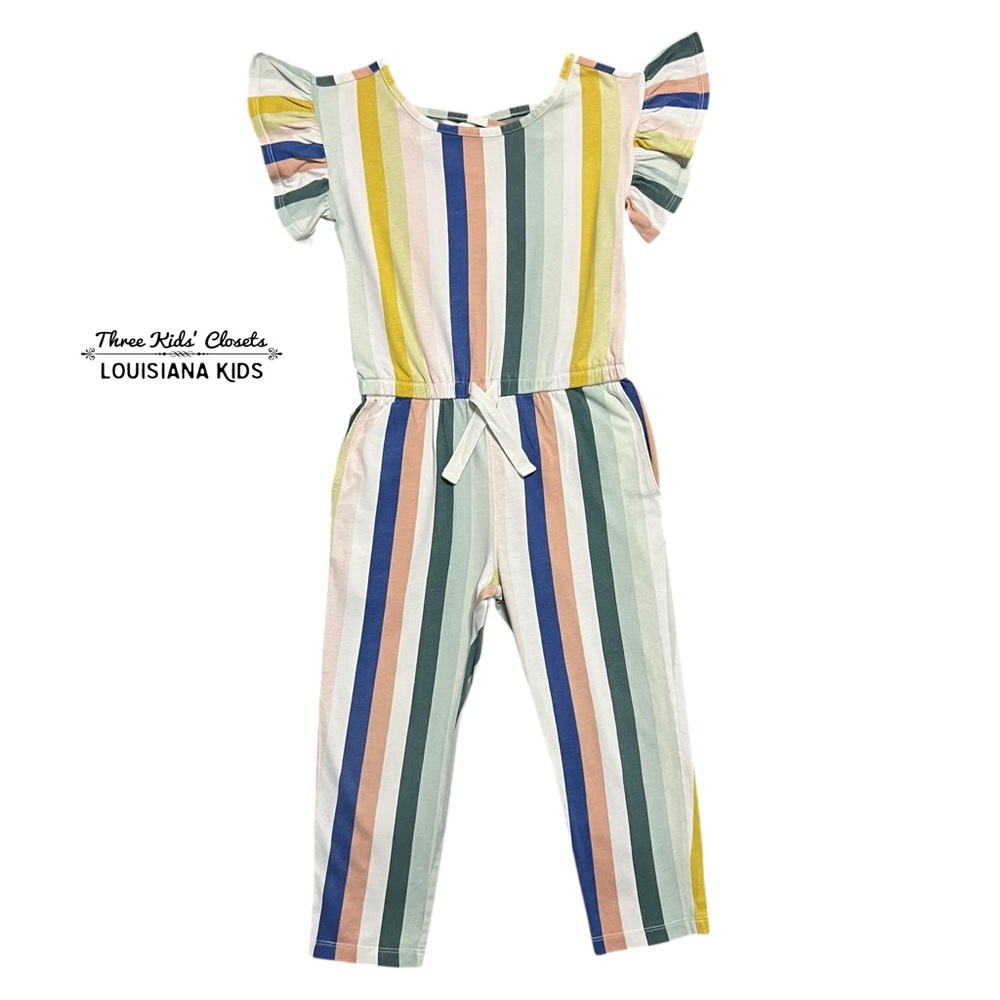 Tea Collection 5Y Multicolor Libson Striped Jumpsuit Romper